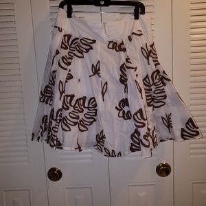 White and brown A line skirt
